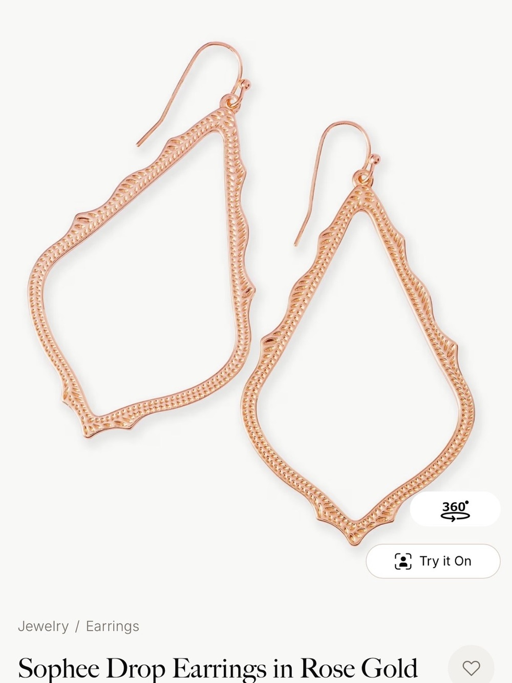 Kendra Scott Rose Gold Scalloped Drop Earrings